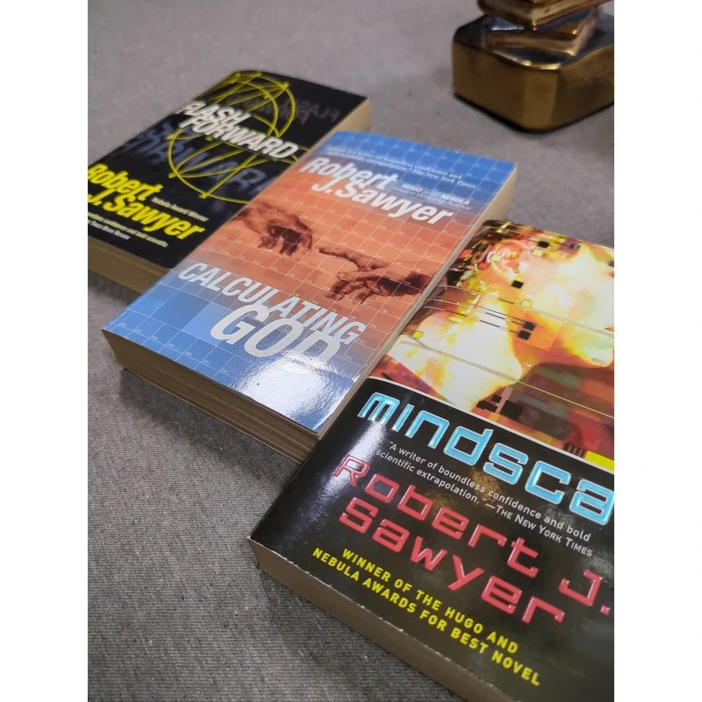 Robert J Sawyer Flash Forward. Calculating God. Mindscan. Lot of 3 VTG Paperback